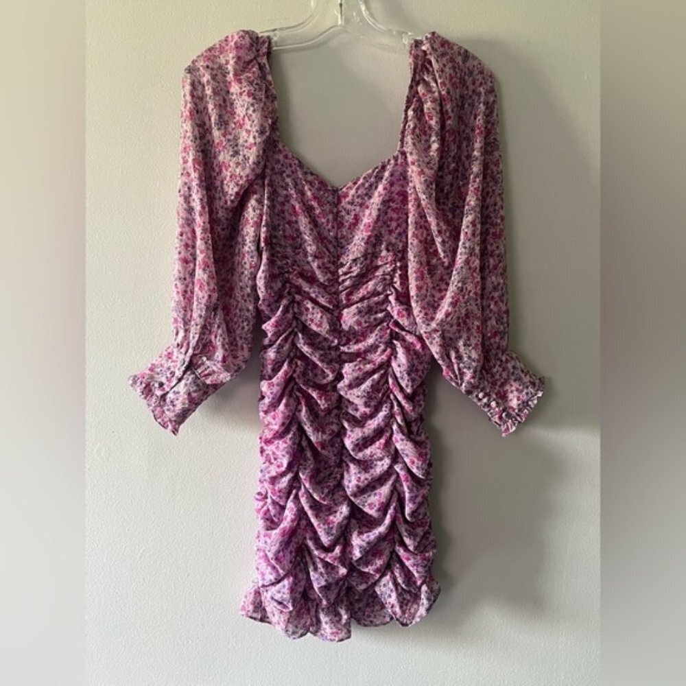 Blogger Fav ZARA FLORAL PRINTED DRESS WITH DRAPING Size Medium - Picture 4 of 15
